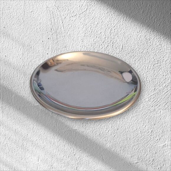 PARADIGM TRENDS Stainless Steel Small Round Tray Made In INDIA - Picture 2 of 5